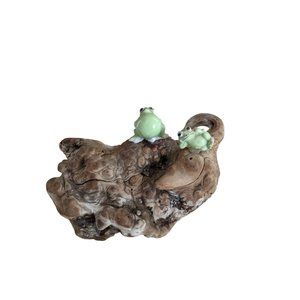 Frogs on a Log Figurine